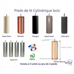 Pied de lit forme cylindre